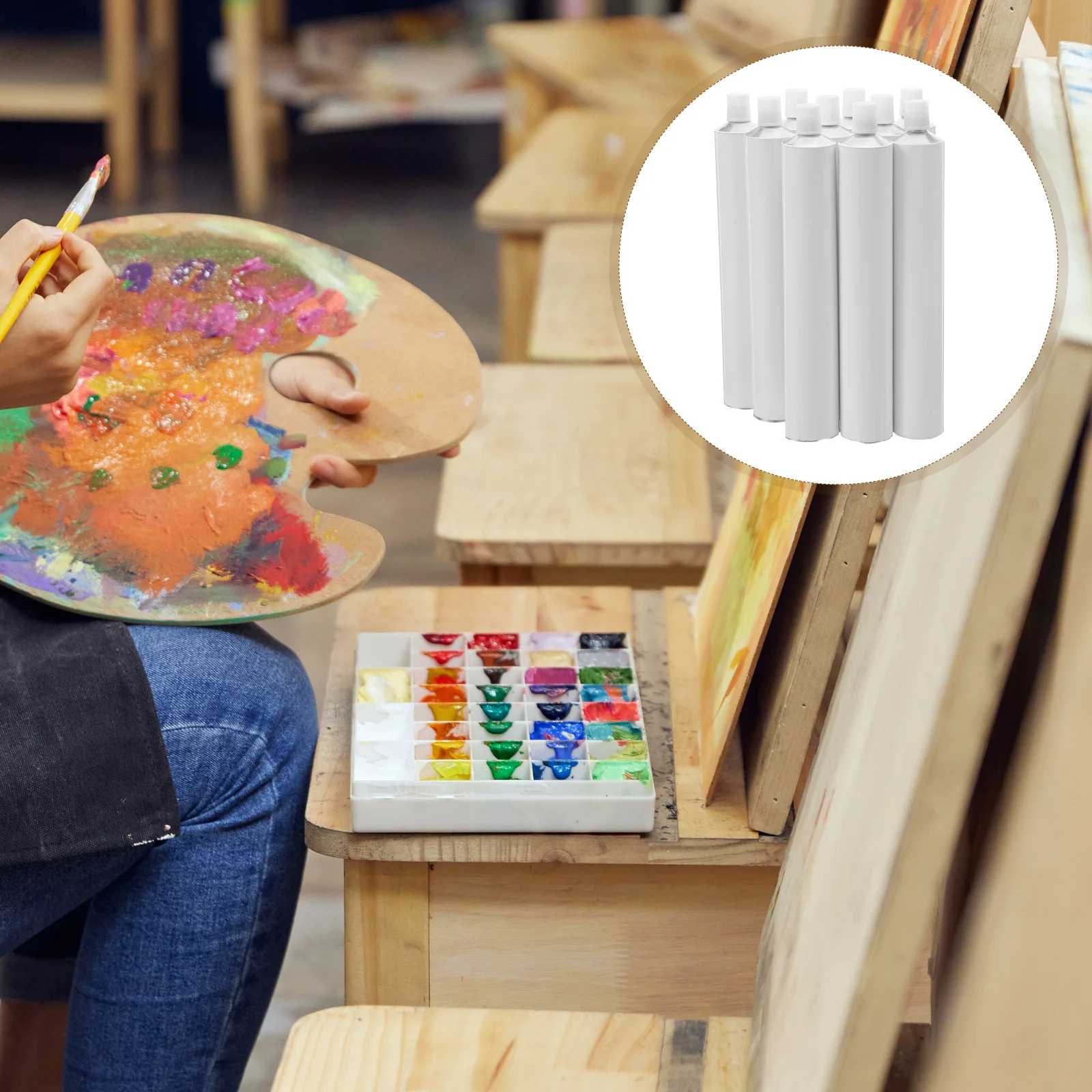 

10Pcs Aluminum Empty Paint Tubes Refillable Art Containers Large Opening for Oil Acrylic Watercolor Gouache Paint Storage Tubes
