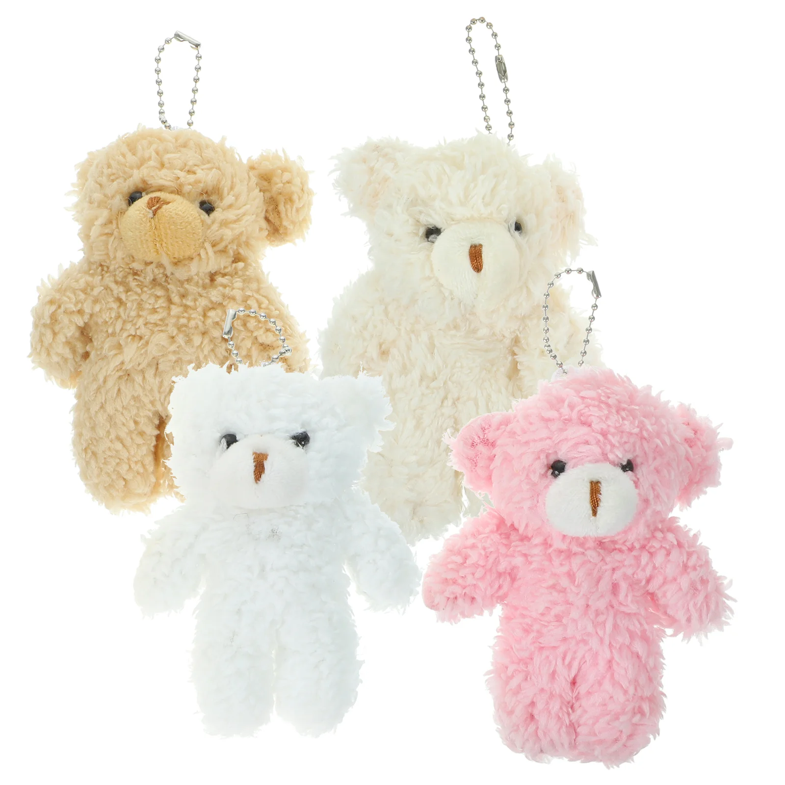 Porte-clés ours en peluche, petit animal en peluche, sac à dos mignon, porte-clés, 4 pièces