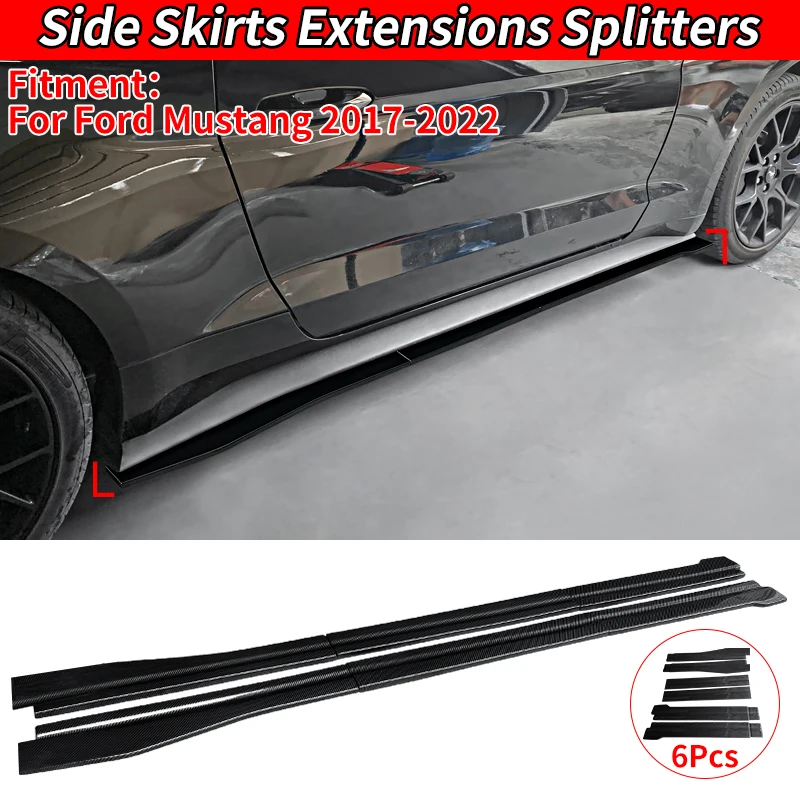 

For Ford Mustang 2017-2022 New Adjustable Car Decoration Accessories Side Skirts Rocker Splitter Spoiler Winglet Body Kit ABS