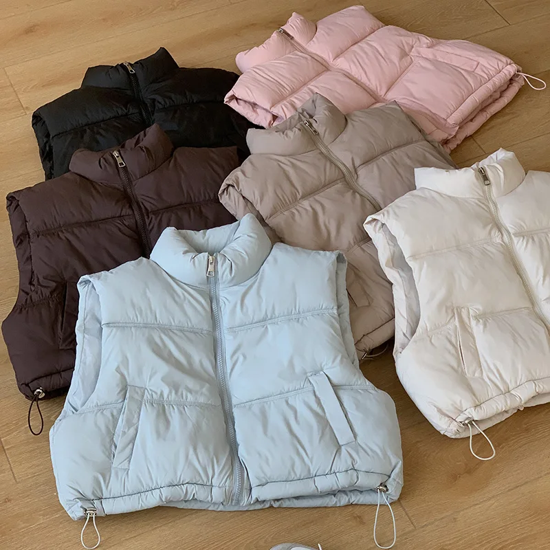 Dames Korte Vest Jas Herfst Winter Mouwloos Gilet Vrouwen Dikker Korte Vestjas Warme Mouwloze Jas Voor Dames