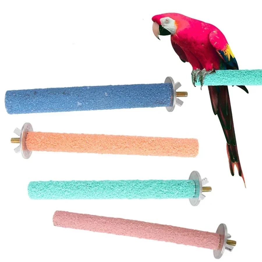 1pc Pet Parrot Claw Grinding Rod Frosted Station Pole Bird Cage Accessories Bird Station Rack Armor Grinder