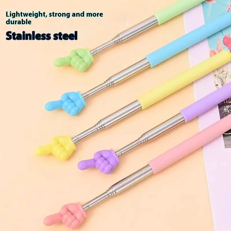 HUA HUA Durable Stainless Steel Teaching Pointer Telescopic Rod Finger Design Teaching Stick Classroom Finger Teachers