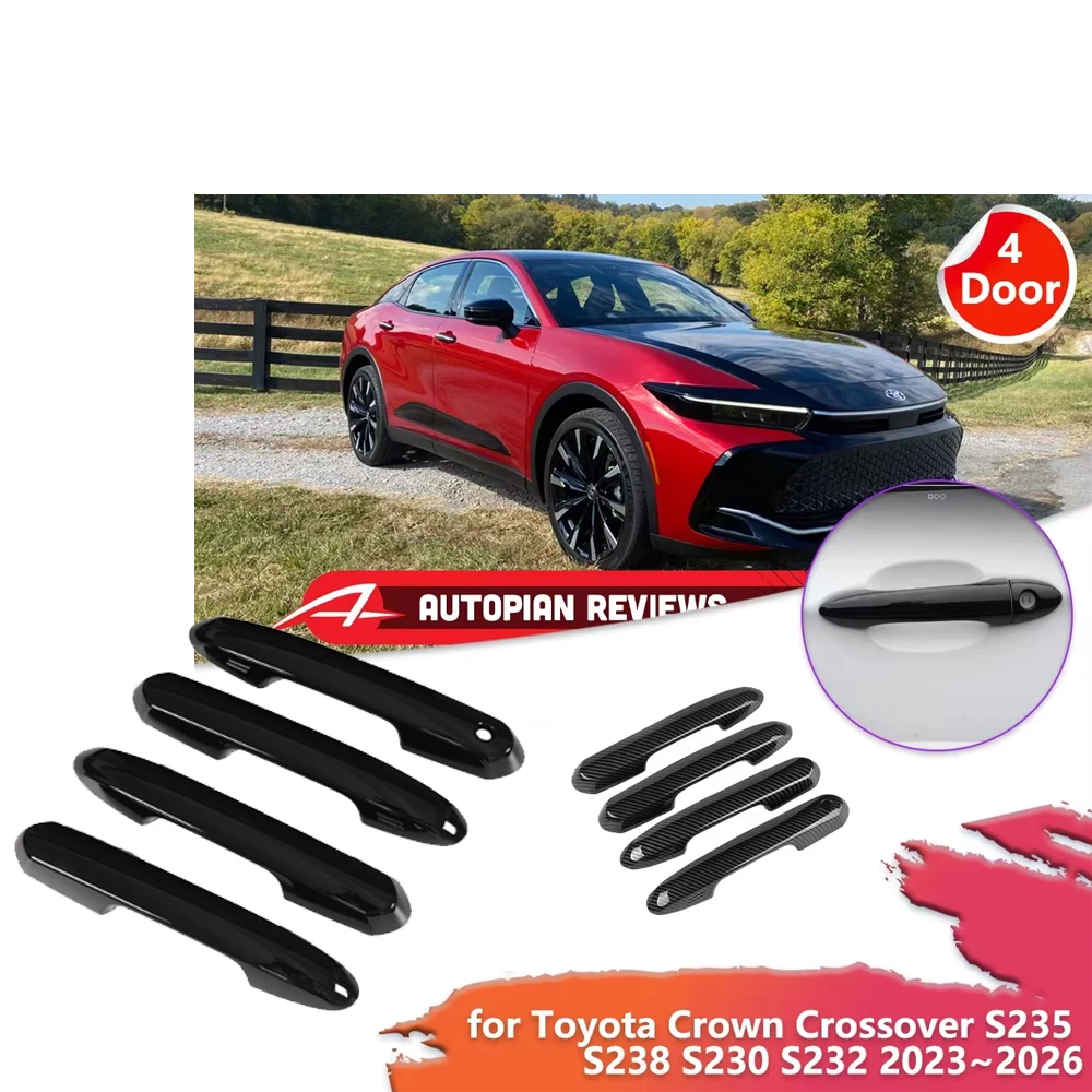 Car Handle Cover for Toyota Crown Crossover S235 S238 S230 S232 2023~2026 2024 ABS Chrome Door Sticker Trim Strip Cap Accessorie