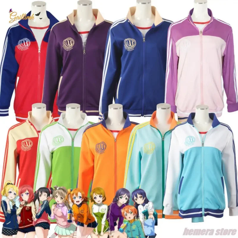 

Anime LoveLive! Kotori Minami Nozomi Tojo EliAyase Hanayo Koizumi Sonoda Umi Cosplay Costume U'S Sif School Sports Wear Coat