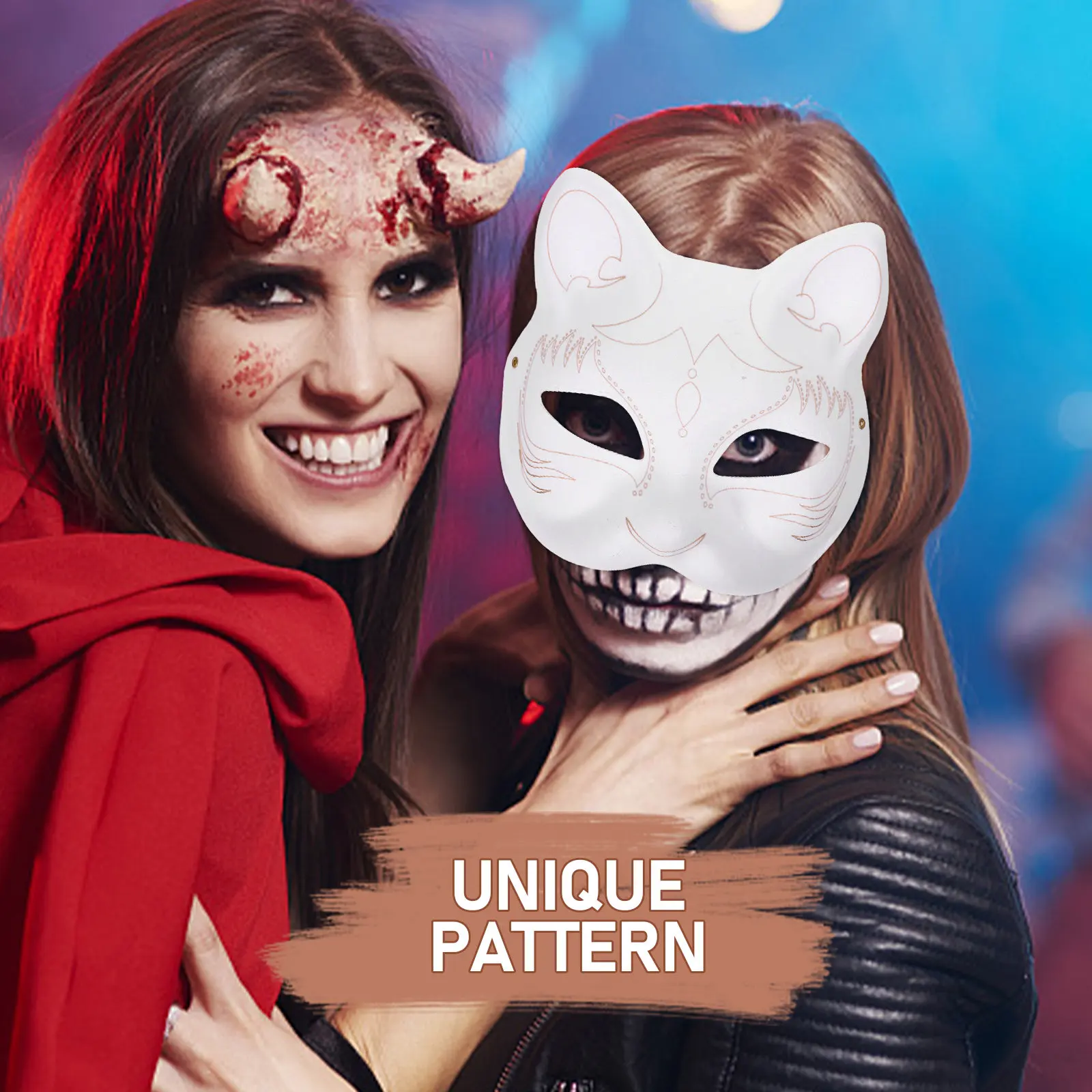 DIY Paintable Cat Paper Mask for Masquerade Party Blank Cosplay Mask Accessories Paintable Paper Masks DIY Masquerade Masks