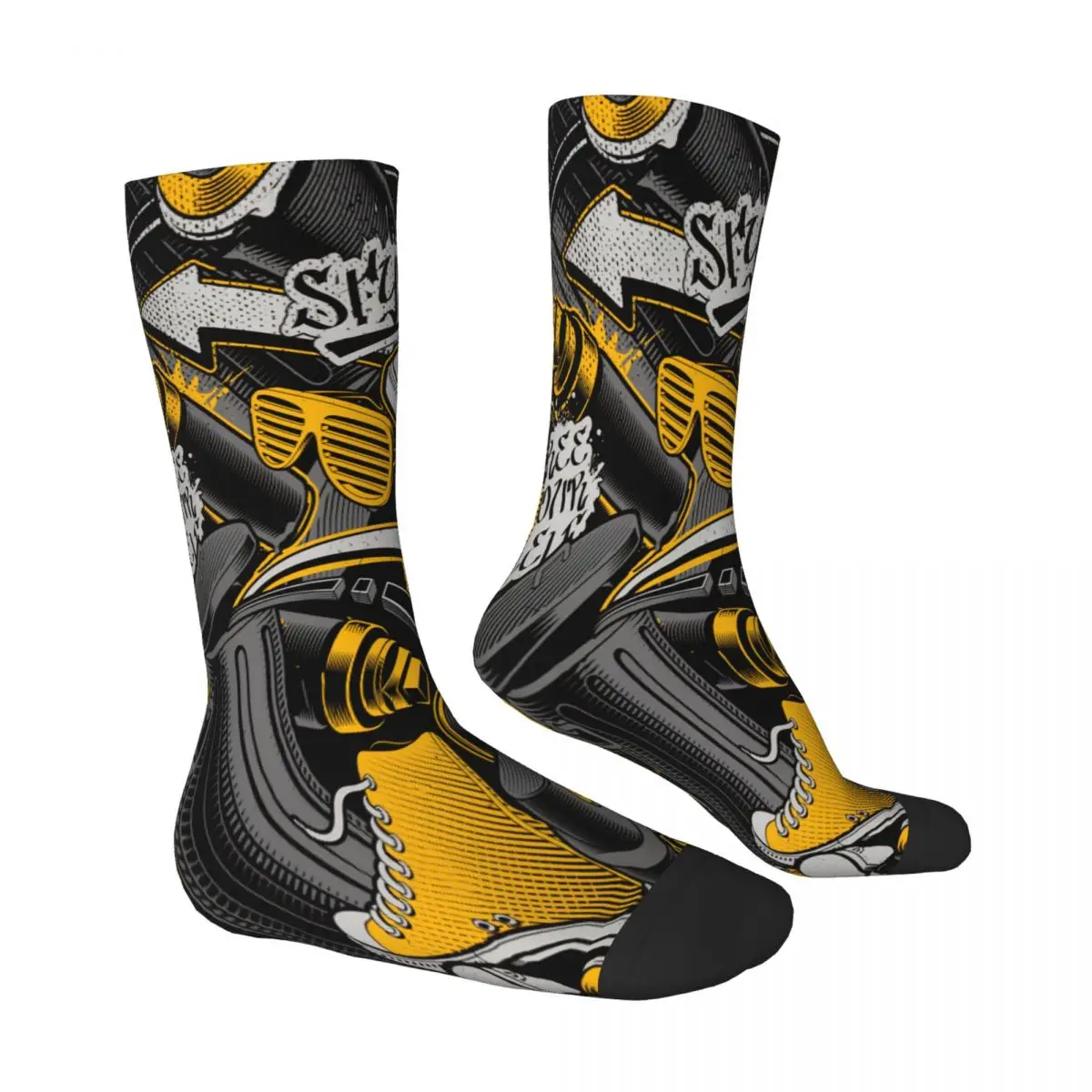 Urban Design Elements Graffiti Art Pattern Socks Male Mens Women Spring Stockings Printed