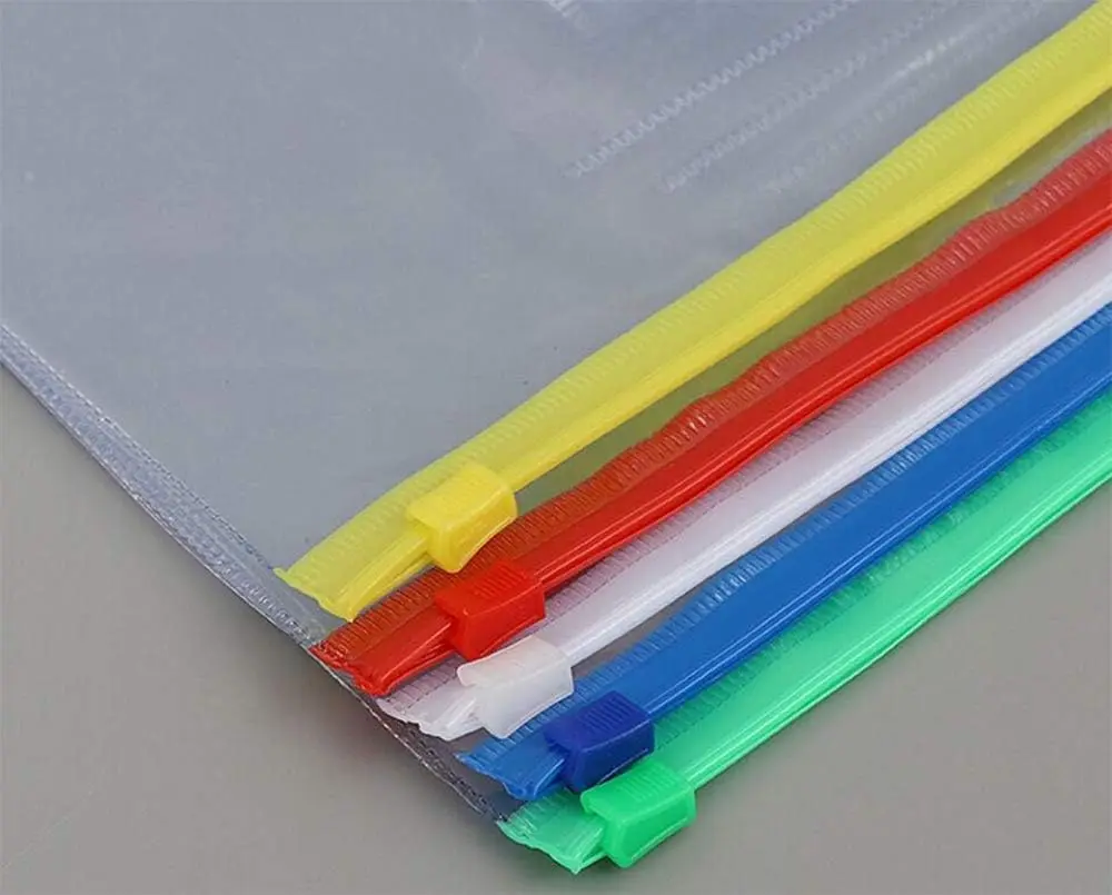 50 Pcs Poly Zip Envelope Document Pouches Zipper File Bag File Folder,A5 Size