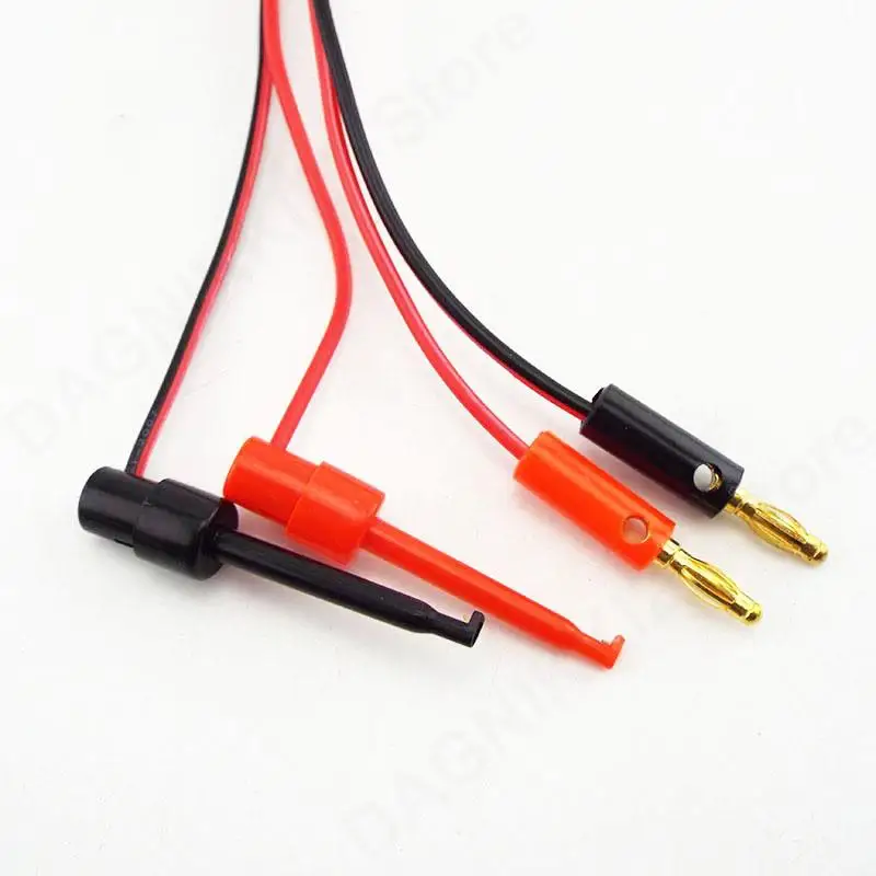 Multimeter Tools 4mm Banana Plug to Test Hook Clip Lead Cable 1M(3.3Ft) Test Cable Equipment Connector Gold Plated