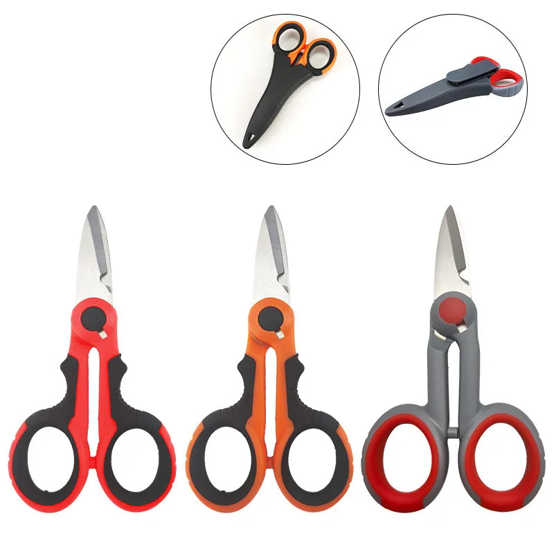 

New 420 Electrician's Scissors Stainless Steel Fishing Scissors Accessories Cutting Cables Stripping Wires Cutting Insulators