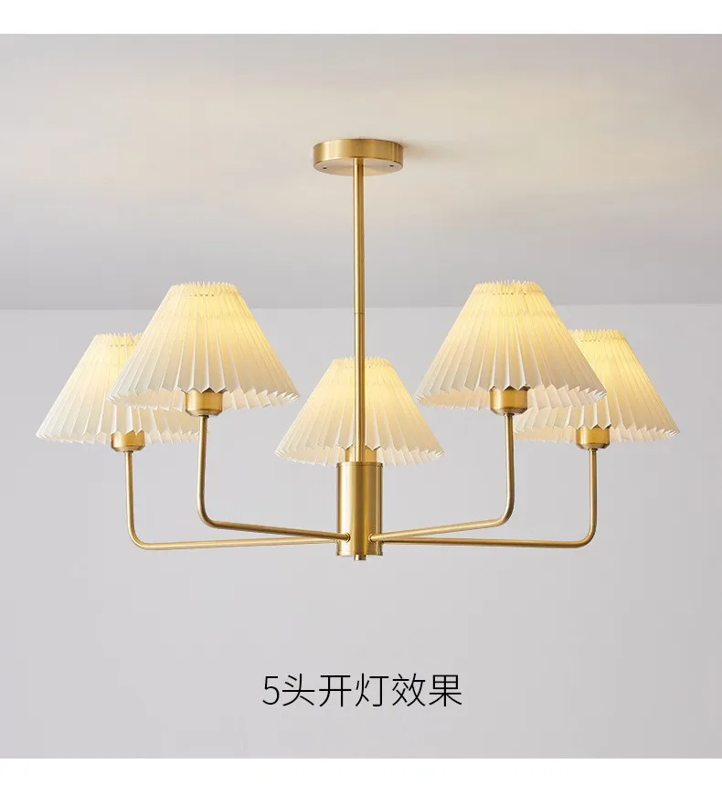 American Copper Material E27 Chandelier Nordic