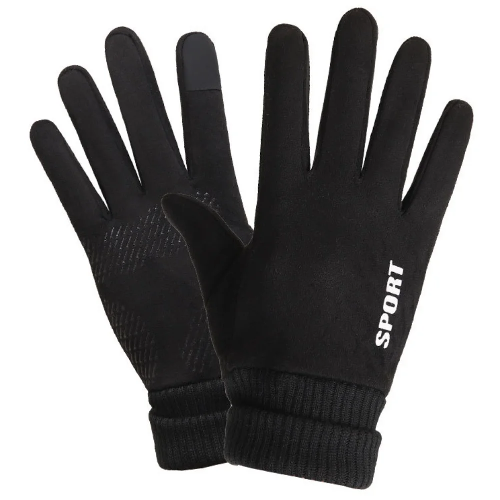 Anti-slip Palm Touchscreen Gloves For Winter Commuting 360 Screen Compatible Textured Palm Grips Soft Inner Fleece