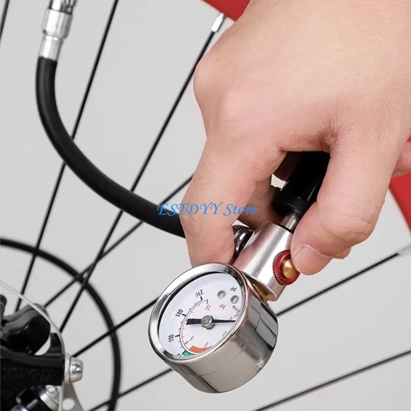 

G6DE Bicycles Tire Air Pumps Mini Bike Hand with Pressure Gauge, Bicycles Tire Tyre Inflation Foot Bikes