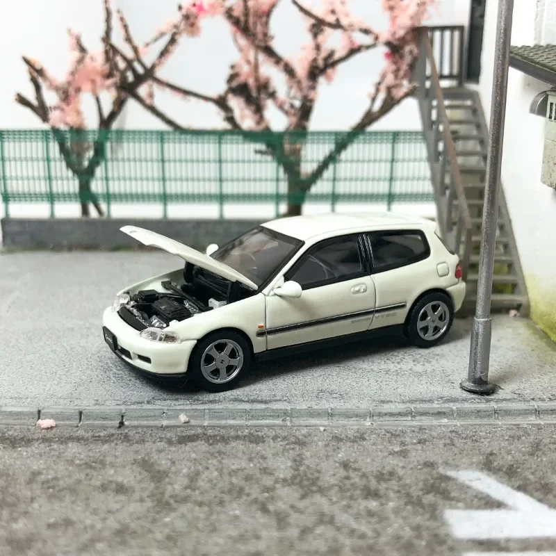 Modèle réduit de véhicule à moteur Honda Civic SiR II EG6, en alliage métallique moulé sous pression, LCD 1/64, idée cadeau