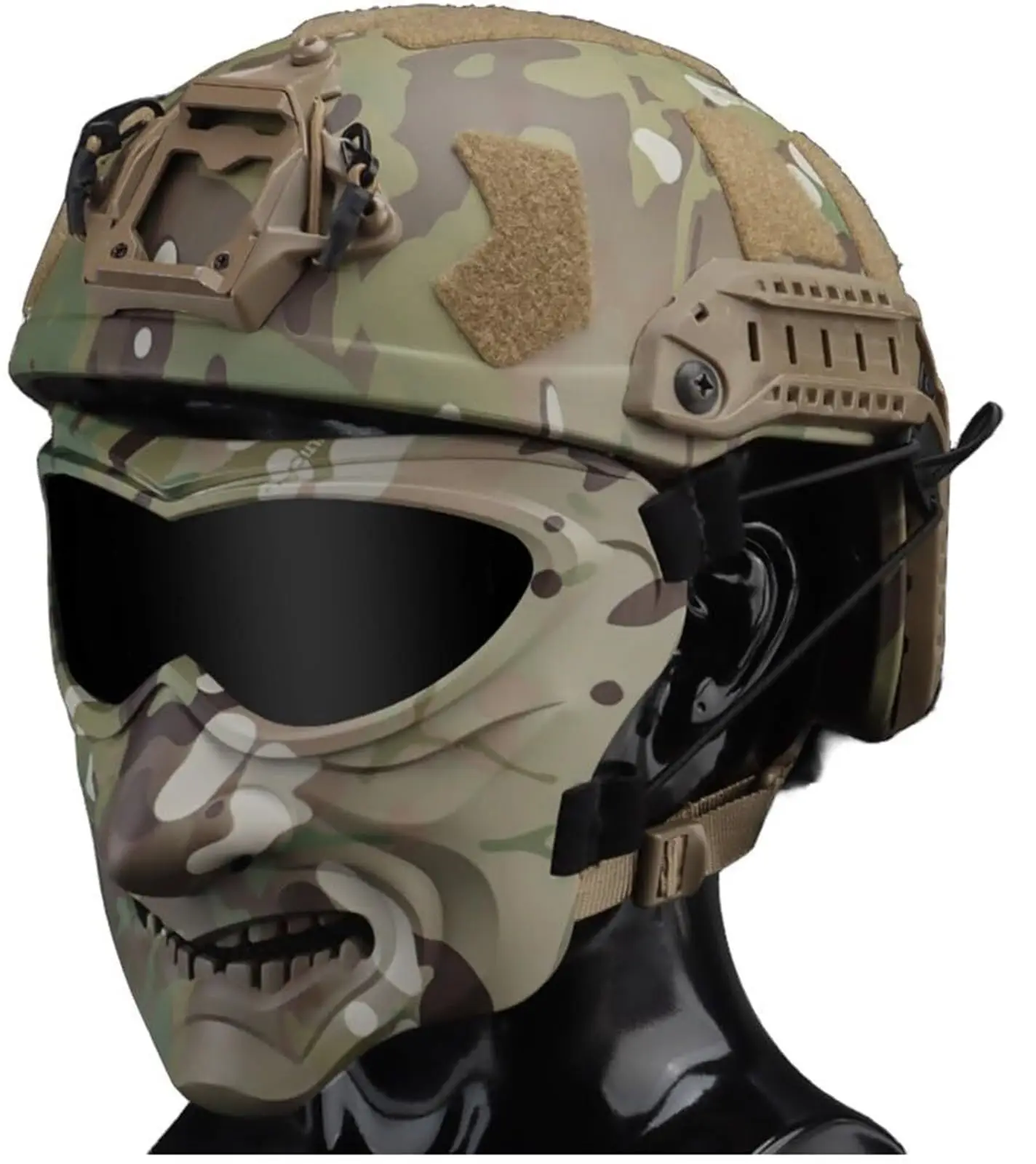 Airgun Mask Helmet set FAST Hunting Full Face Protection Tactical Equipment for Game Paintball Shooting Film Television Props