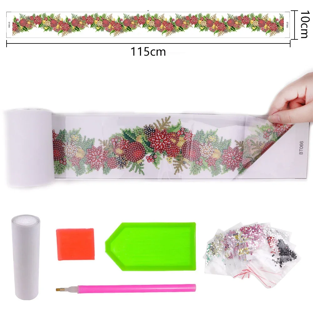 1M Christmas Decorative Tape Stickers Tape DIY Diamond Painting Free Cutting Tape Christmas Decoration for Gift Packaging Glass