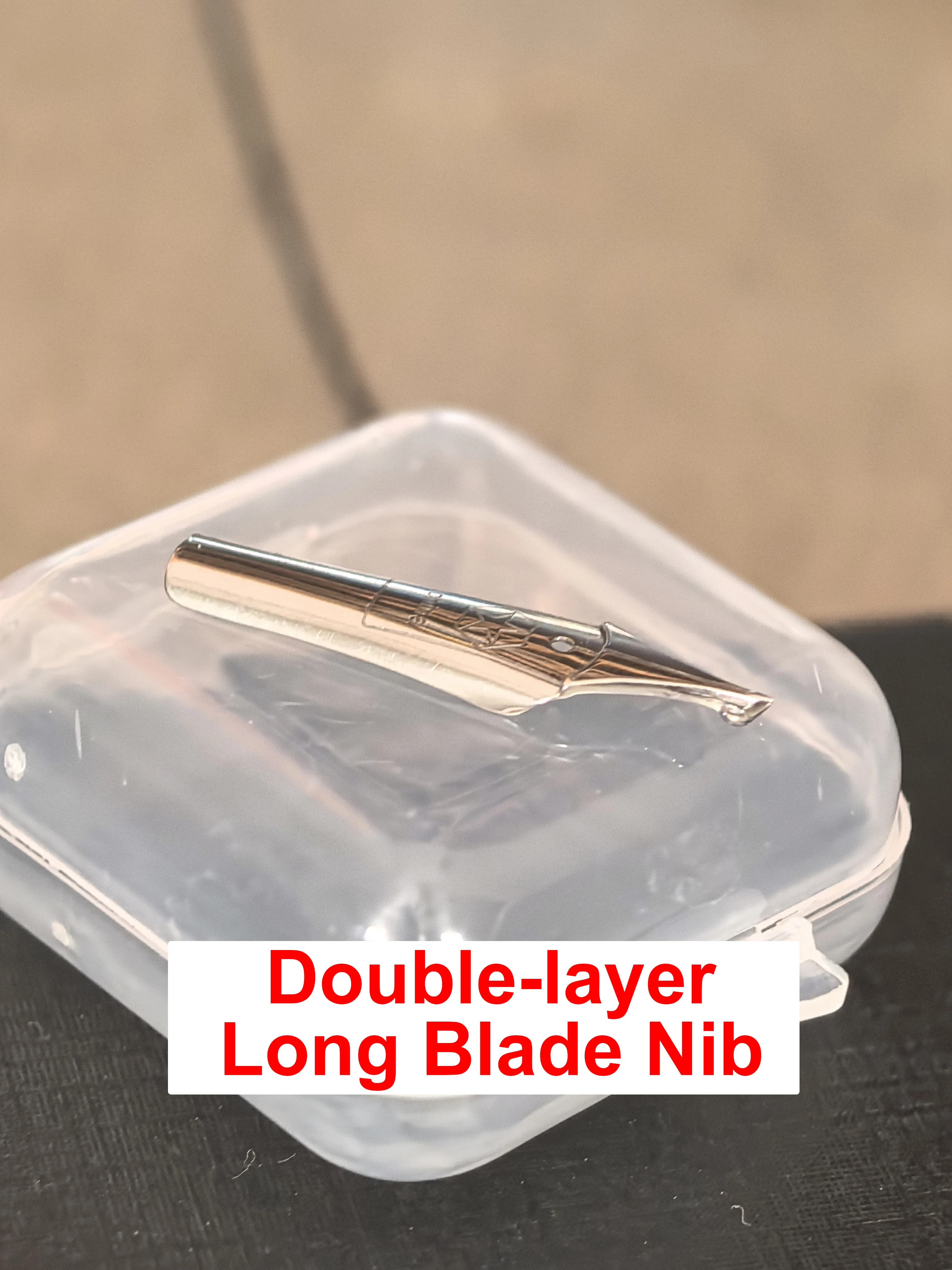 

Handmade Rounded Polished Thick Fountain Pen 2.5mm Plain/Hooded Nib Double-layer Long Blade Nib Two-color School Practice Nib