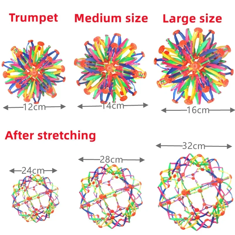 Bola telescópica mágica para niños, bolas de flores para exteriores, Bola de flores para lanzar y patadas, juguete interactivo para padres e hijos