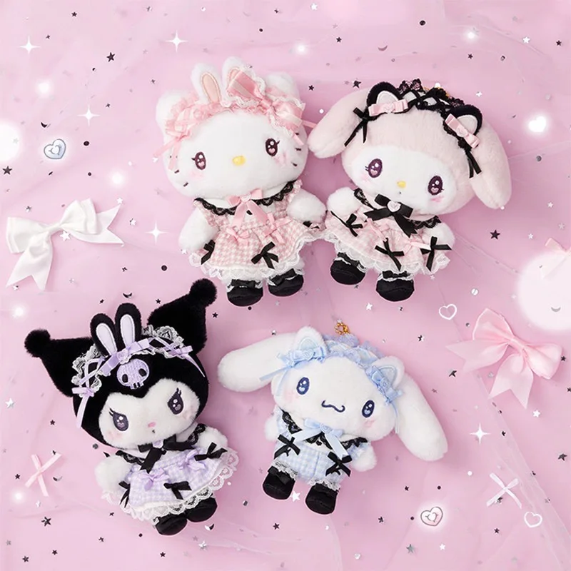 10CM Hello Kitty Cinnamoroll My Melody Kuromi Mine Series Pluszowy brelok do kluczy PP Wypełniony bawełną Lalka z kreskówek Breloczek do tornistrów Prezent