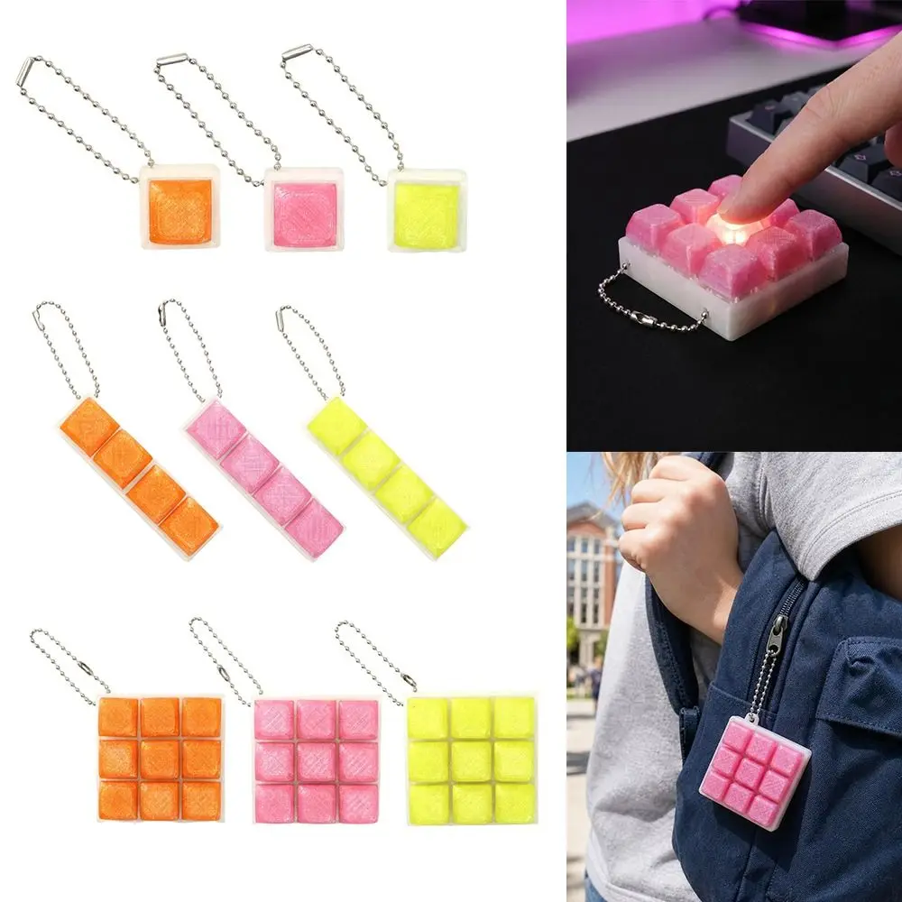 New 9-In-1 Keyboard Fidget Ball Chain Light Keycap Stress Relief Push Button 4/9 Keys Clicker Adult