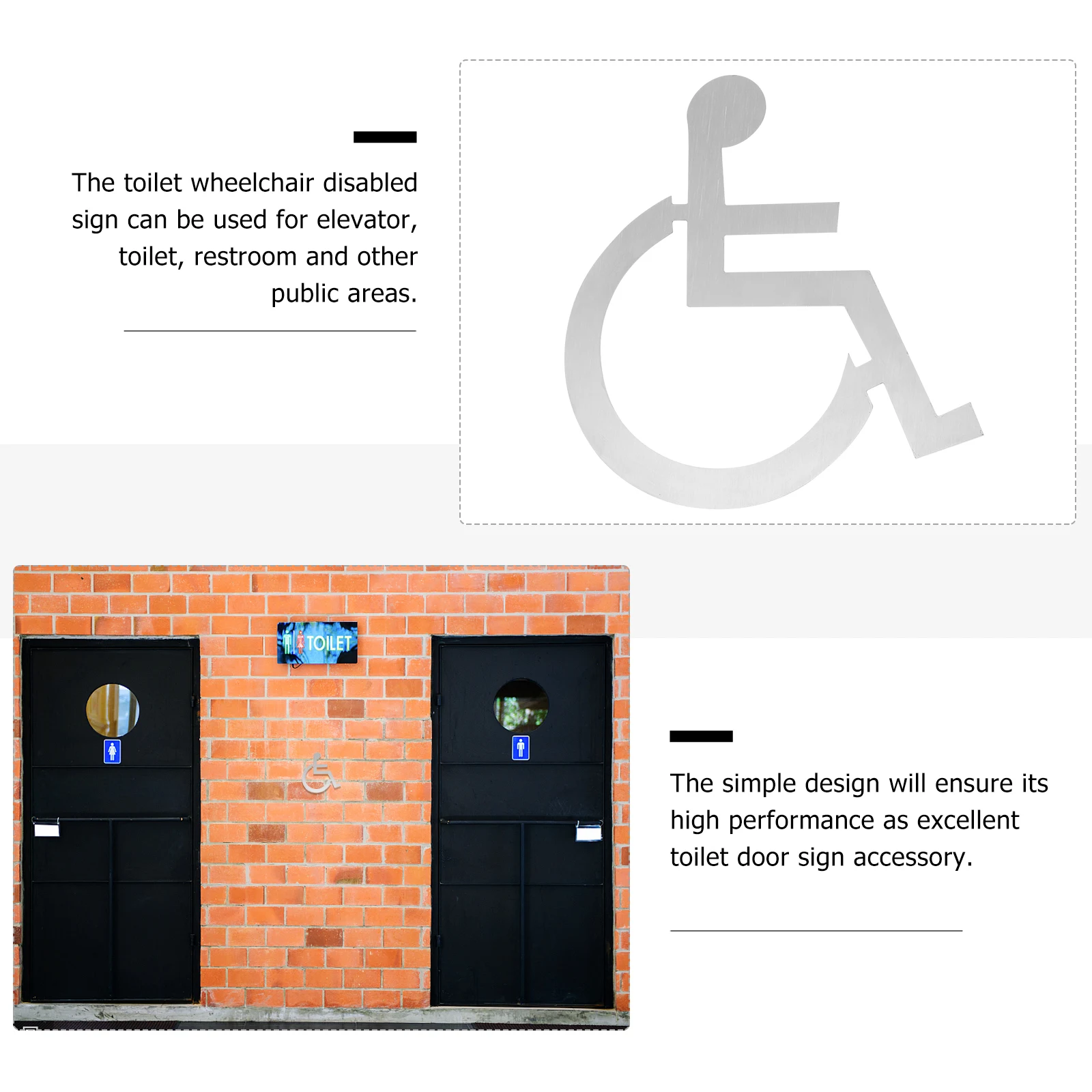 

Disabled Wheelchair Disabled Wheelchair Metal Sign Metal Restroom Door Sign Lightweight Simple Design Elevator Accessory