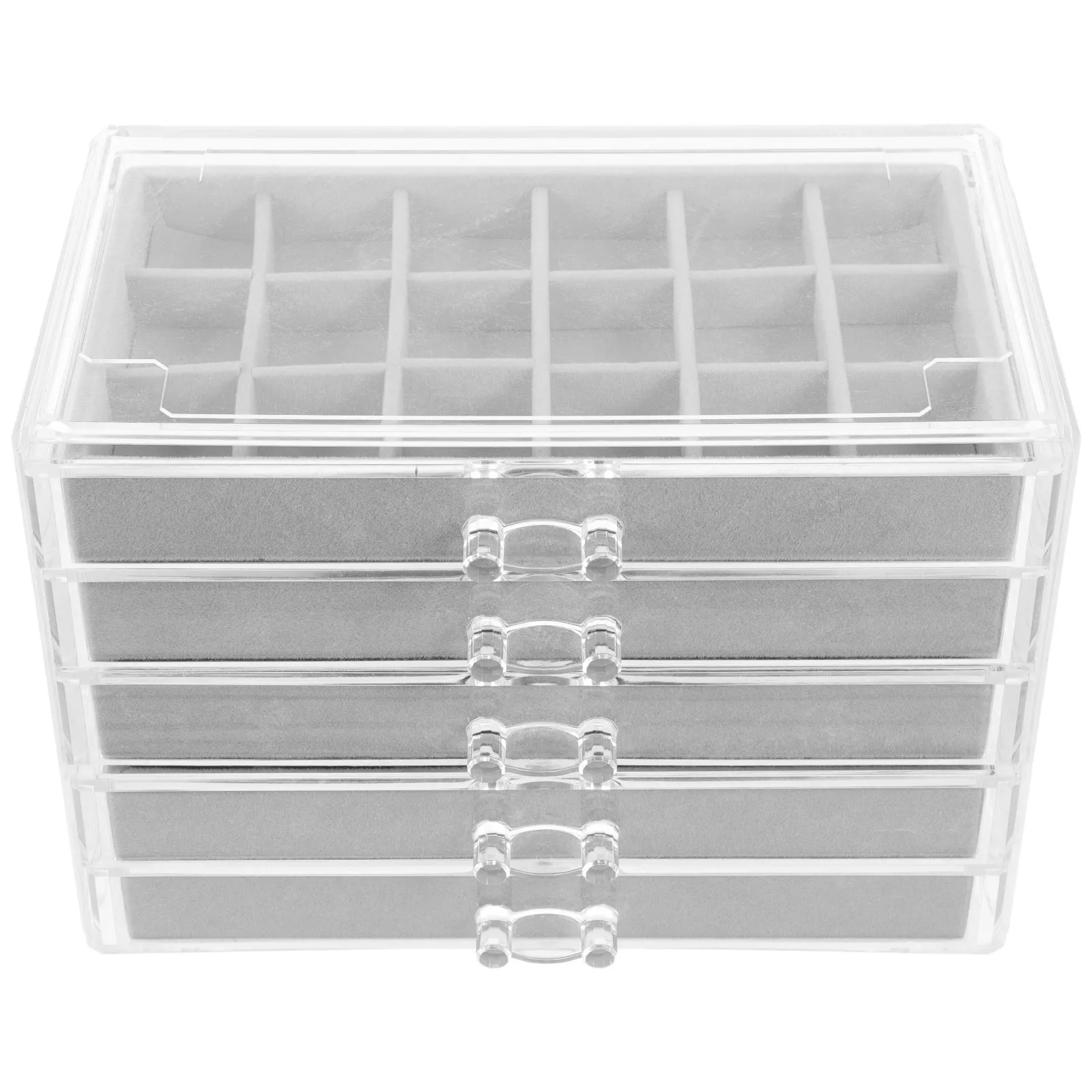 

Акриловый органайзер для коллекции камней с несколькими отсеками, большой емкости, прозрачный, с сетчатыми секциями для хранения и демонстрации