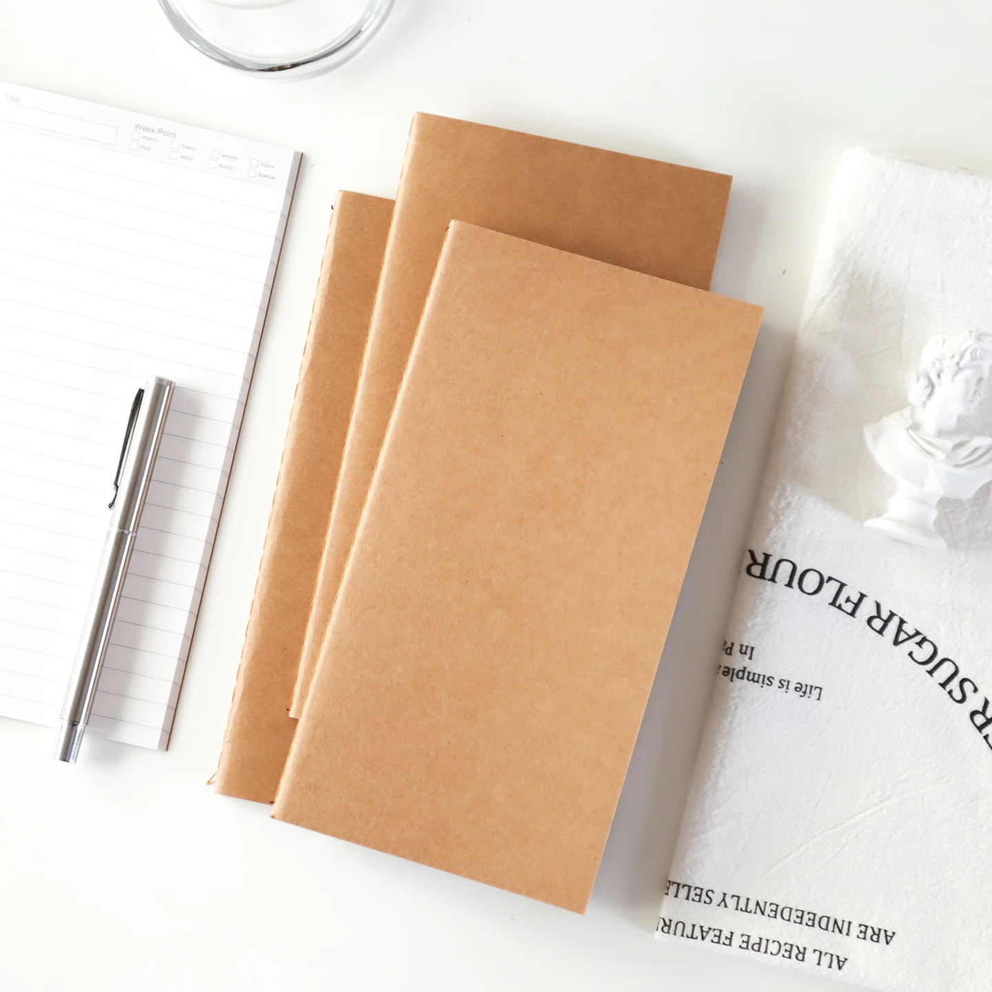 Minimalist Notebook with High Aesthetic Value, Vintage Simple Style, Blank Grid Lines, Tn Journal Notebook, Notepad