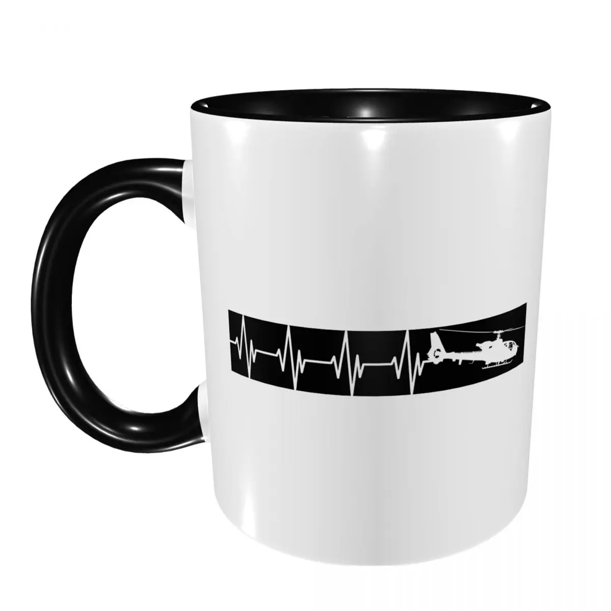 

Helicopter Heartbeat W Mug Funny Ceramic Coffee Cups Tea Mugs Milk Cup Drinkware Gifts for Friends