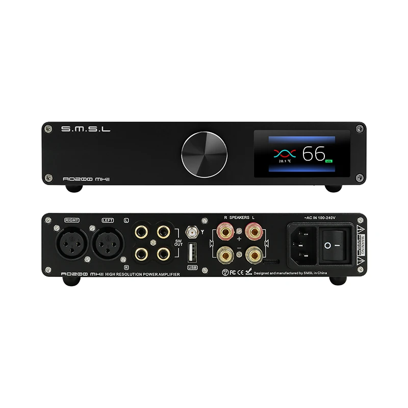 SMSL AO200 MKII HIFI amplificador Digital MA5332MS Chip amplificador estéreo de alta potencia XLR/RCA/USB/Bluetooth 5,0 entrada equilibrada sonido SDB