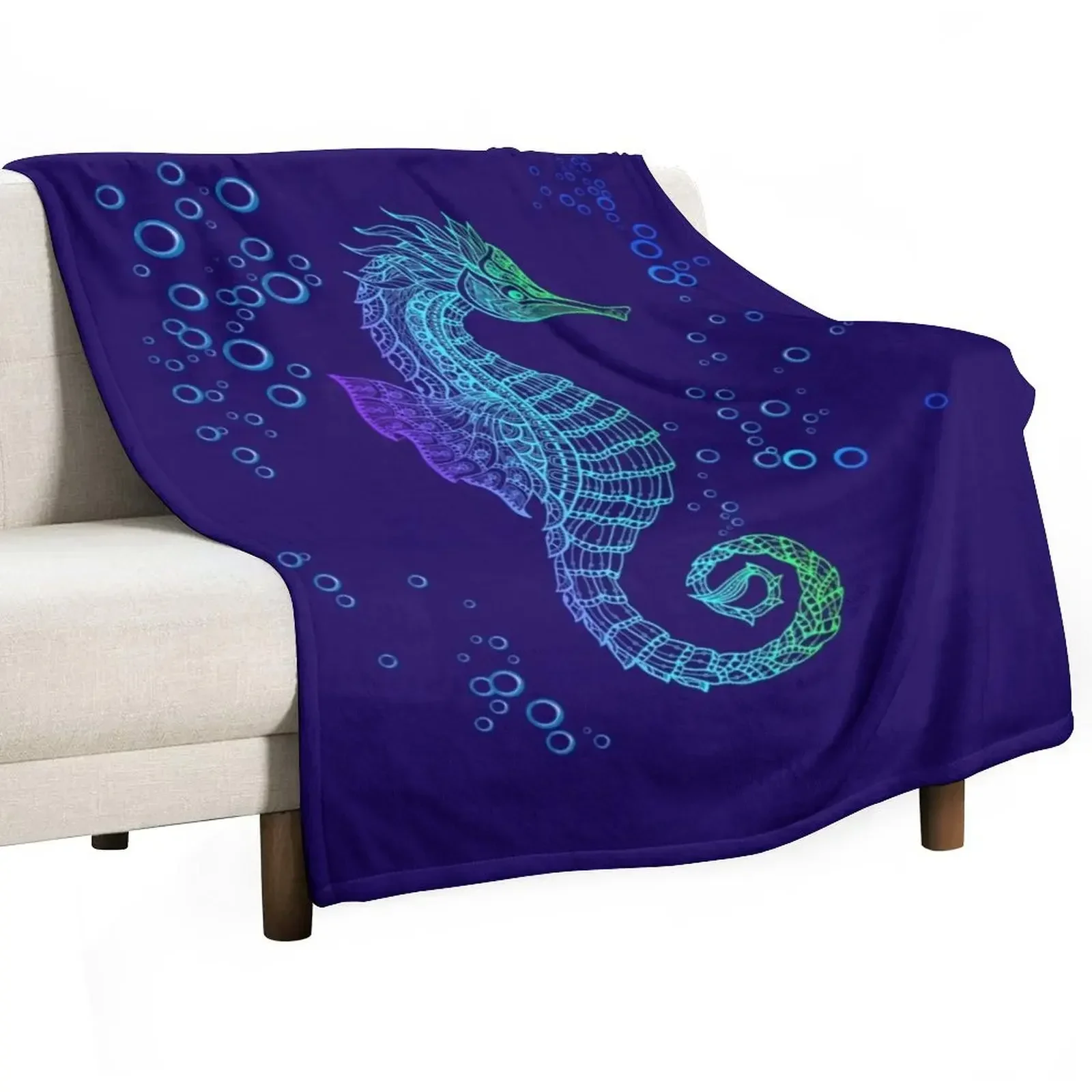 

Tribal Seahorse Throw Blanket For Sofa Thin blankets ands sofa bed Blankets