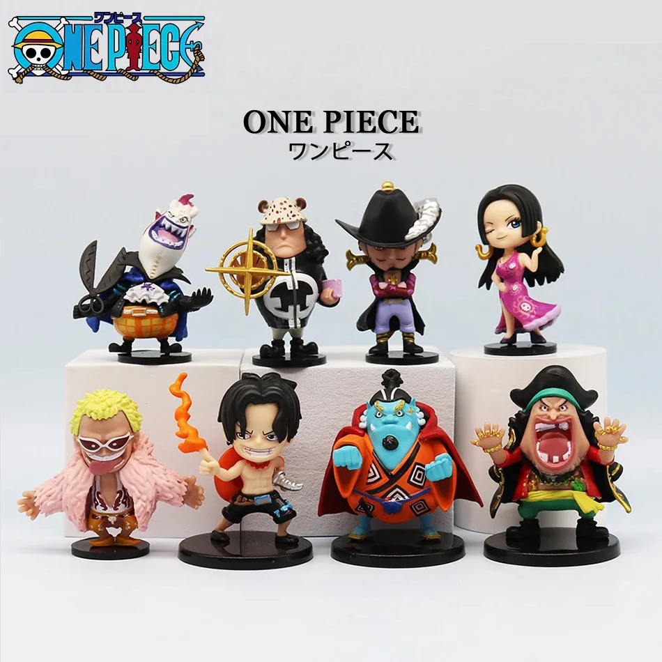 

8pcs Anime One Piece Figures Model Dolls Toys Cute Luffy Oka Shichibukai Ace Boa Hancock Jinbe Collection Toys Full Set Hot Sale