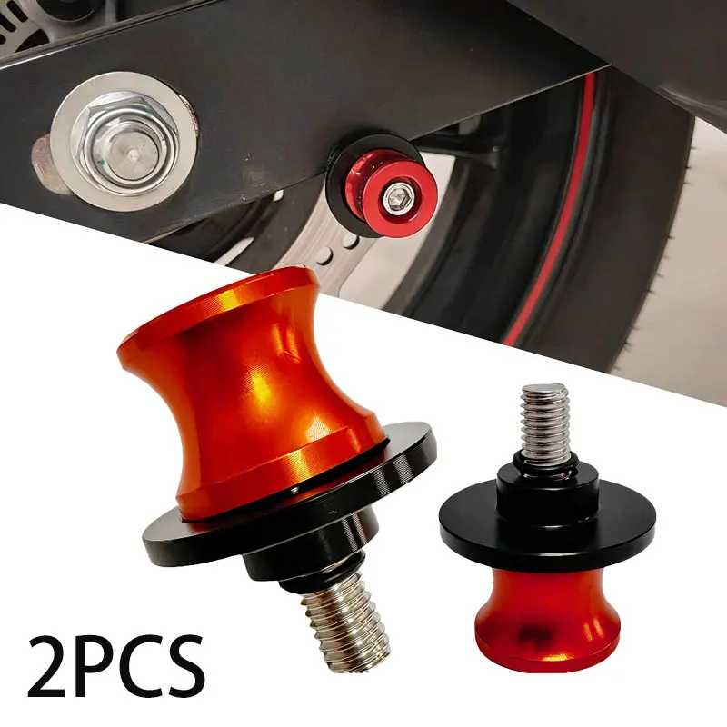 2pcs Motorcycle For KTM Duke 125 200 390 990 Orange M10 Aluminum Stand Swingarm Spools Slider Stand Screw Swingarm  Accessory