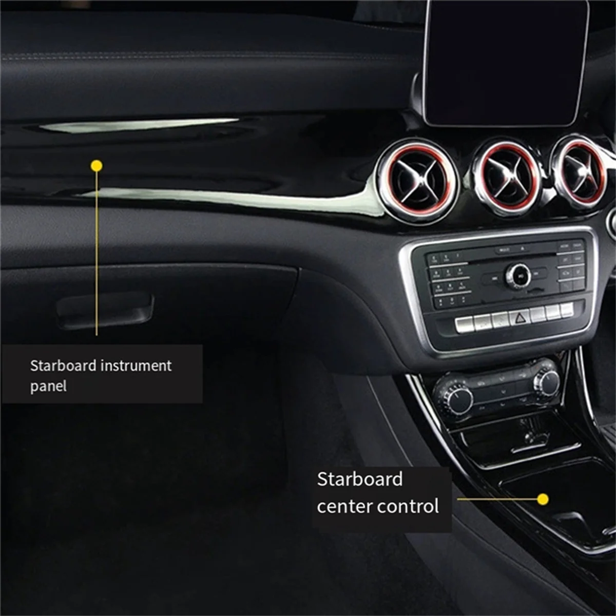 Imagem -04 - Rhd Car Center Dashboard Trim Strip Cover ar Condicionado Painel Outlet W176 Cla C117 Gla X156 20132023