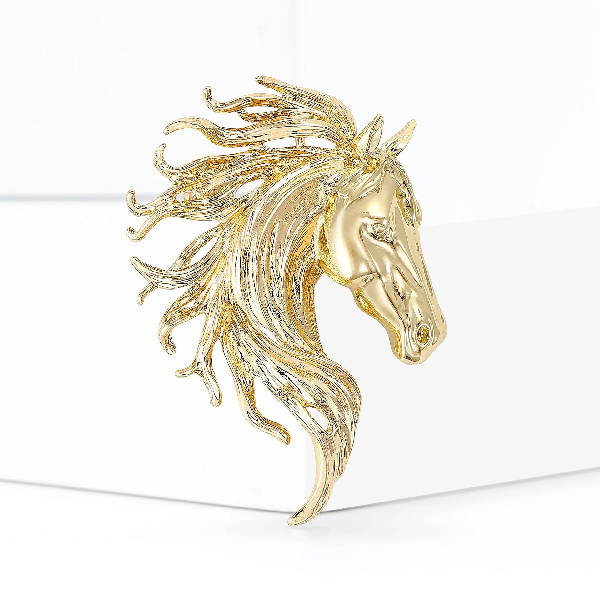 Alloy Brooch Jewelry Trendy Chinese Zodiac Pin Zodiac Horse Brooch Neutral Horse Head Badge For Party Office Daily Wear
