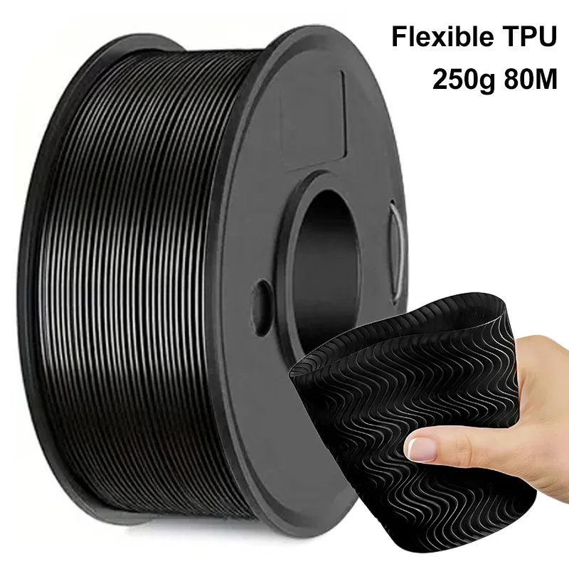 TPU 3D Printer Flexible Filament 250g (0.55lbs) 1.75mm Length 80M