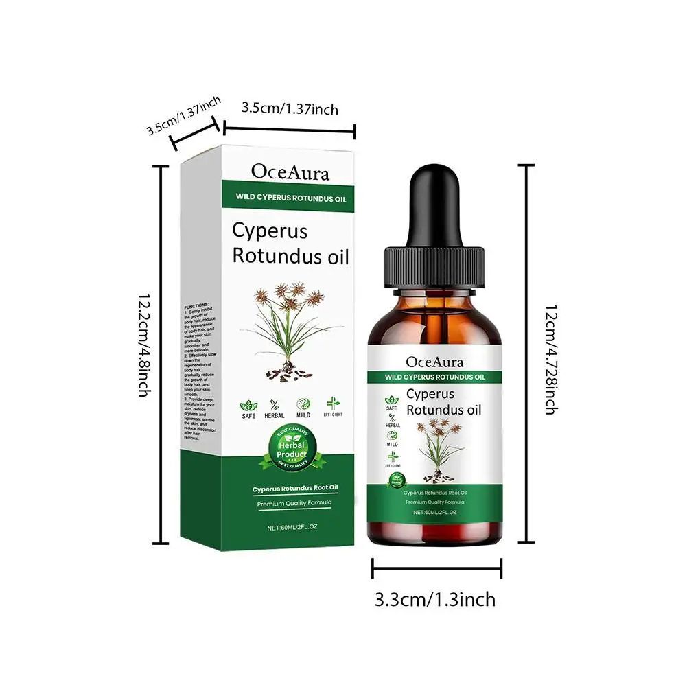 Óleo de cuidados para remoção de pelos Cyperus Rotundus Óleo de planta Cyperus Rotundus Hidratante Corporal Óleo nutritivo para cuidados com a remoção de pelos