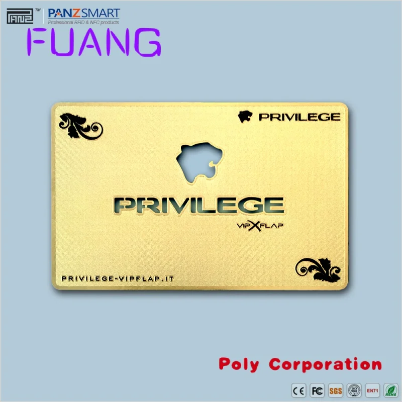 Custom  custom metal business cards Metal nfc gold plated VIP loyalty Membership Card with free number