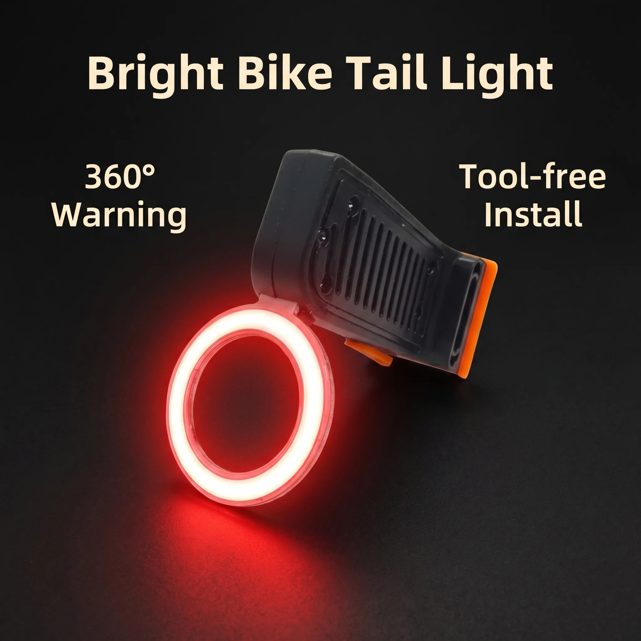 USB Rechargeable Bicycle Taillight, LED Bike Rear Light with 5 Light Modes for Night Riding, Mountain Road Bike Accessories