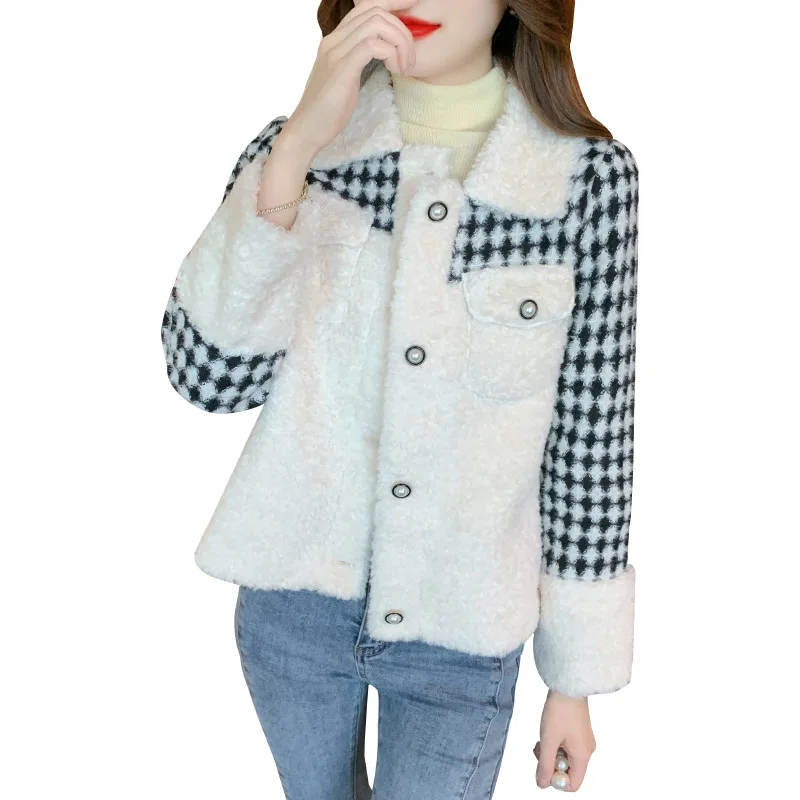 New Autumn Winter Loose Fragrant Lamb Wool Coat Women Warmth Female Jackets