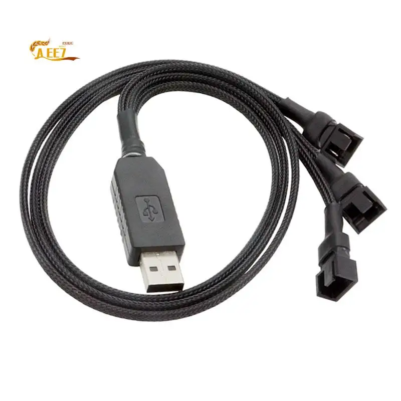 

AEE7-12V USB-кабель-адаптер питания вентилятора 1–3 Кабель-адаптер питания Step-Up для 4-контактных охлаждающих вентиляторов ПК