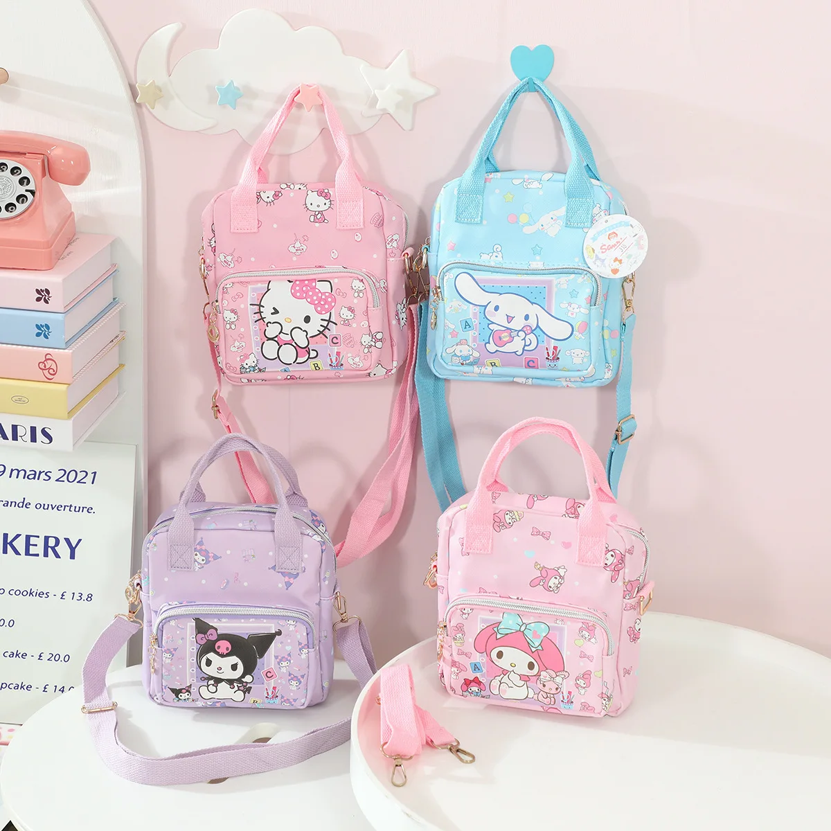 

Sanrio hello kitty детская сумка через плечо из искусственной кожи с рисунком Куроми моя мелодия детская сумка-мессенджер сумка для девочек