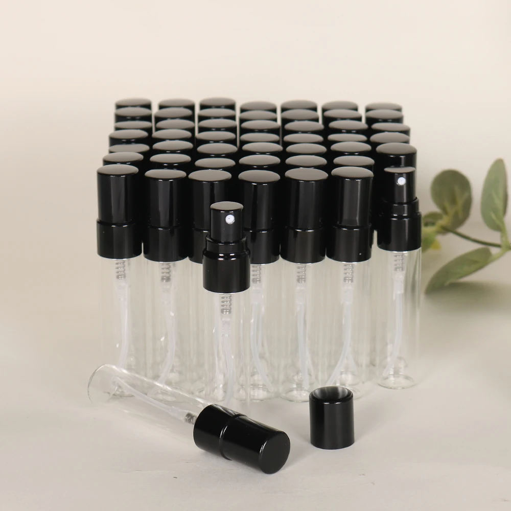 Special Sale 50PCS 5ml Transparent High Quality Glass Perfume Bottle Aluminum Spray Mini Portable Travel Sub-bottle
