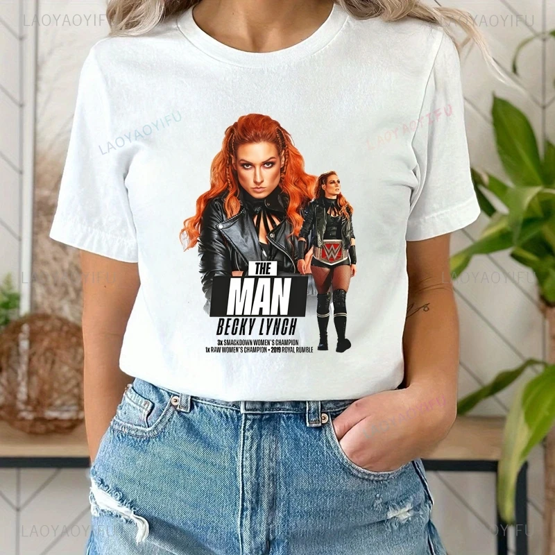 Professional Female Wrestler, Becky Lynch Classic Poster Print T-shirt, Unisex Casual Streetwear, Spring/summer Cotton T-shirt