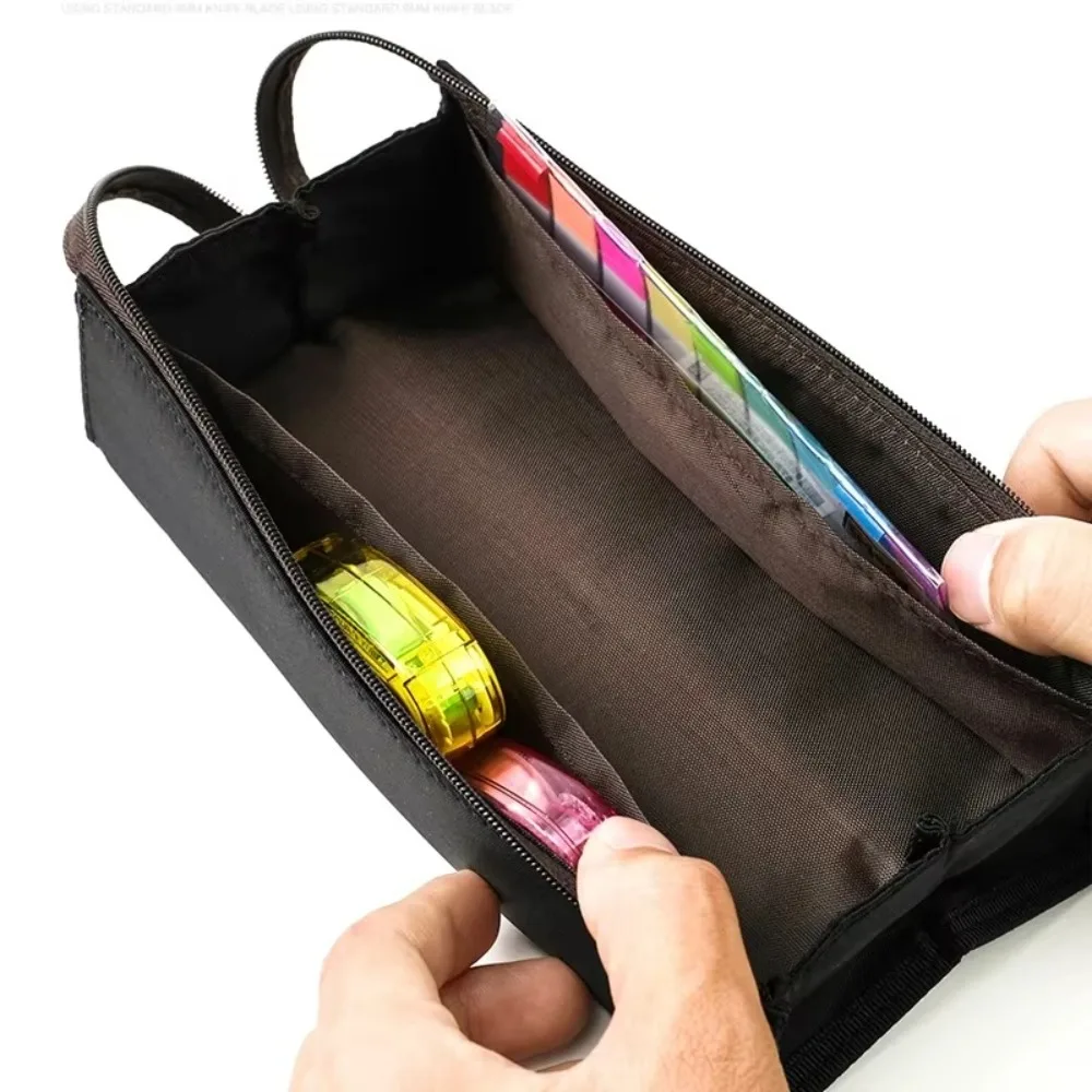 High Quality Japanese Style Pencil Bag Large Opening Portable Cosmetic Bag Large Capacity Durable Pencil Case