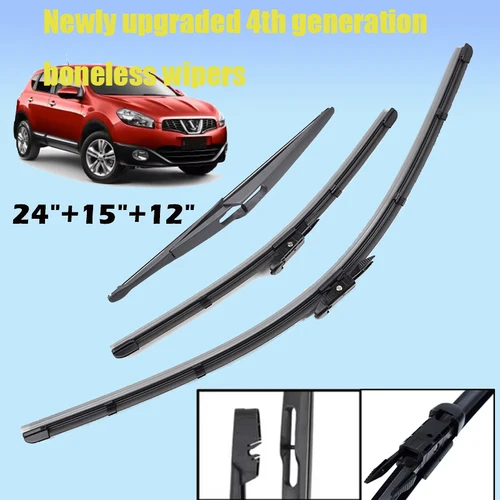 Imagen 1 del producto Escobillas de limpiaparabrisas para Nissan Qashqai Dualis J10 limpiaparabrisas de ventana delantera trasera 2006-2013 2012 2011 2010