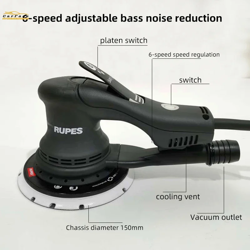 Original Italian Rupes 6-inch  Sander 150MM Multi-function Variable Speed Wired Electric Woodworking Angle Polishing Machine