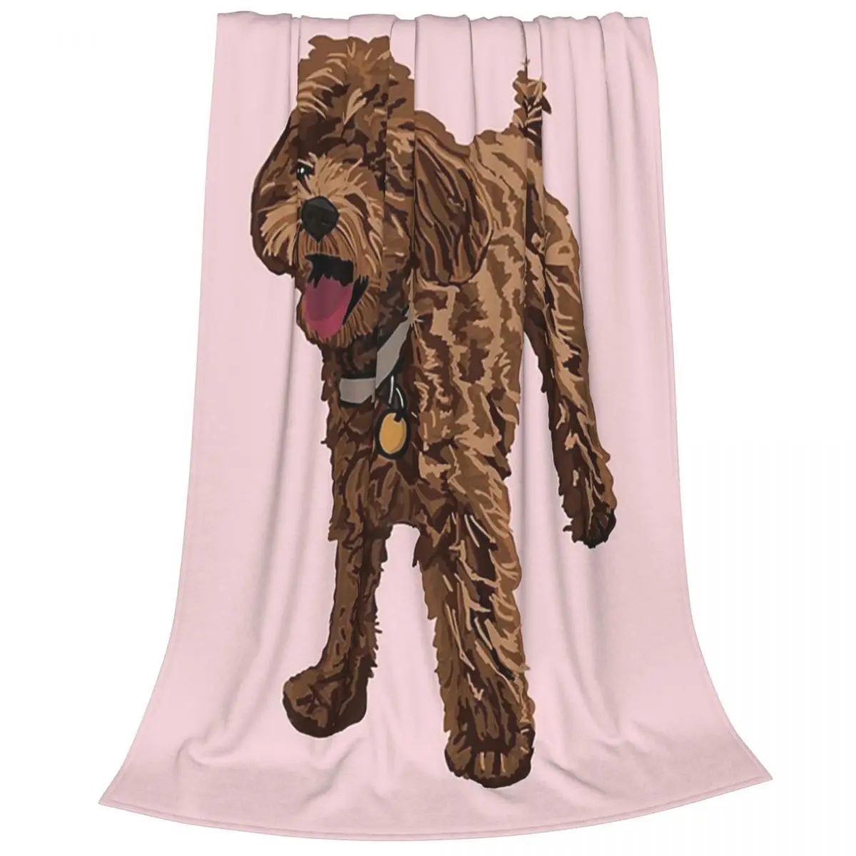 Mika The Tea Cup Poodle On Light Pink Blankets Fleece Portable Sofa Throw Blankets For Couch Bedding Throws Bedspread Quilt