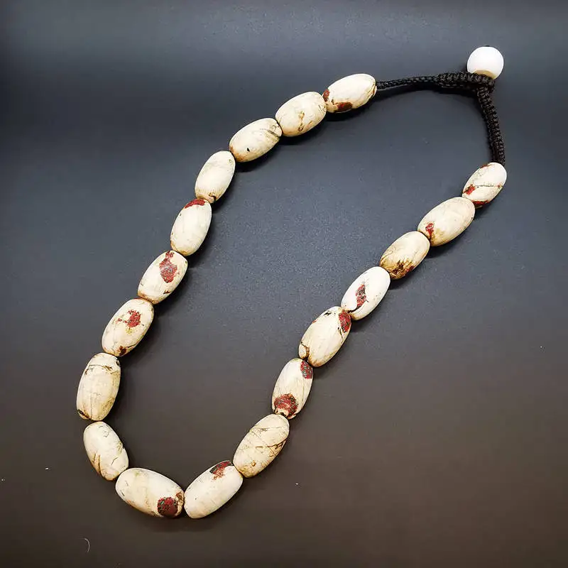 Old Conch Shell Big Oval Beaded Strand Necklaces from Himalayan TNL254