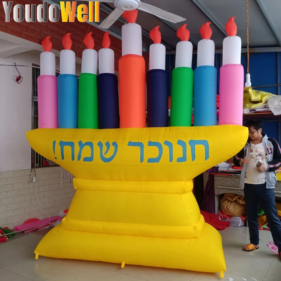 

Inflatable Hanukkah Led Candle Holder, Colorful Candle Holder, Candle Holder Lighting For Event And Festival Use