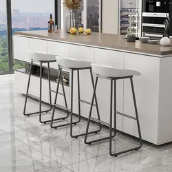 Taburetes altos minimalistas nórdicos, silla de bar de ocio, sillas de isla, respaldo para el hogar, taburetes altos, sillas de bar, taburetes famosos de internet