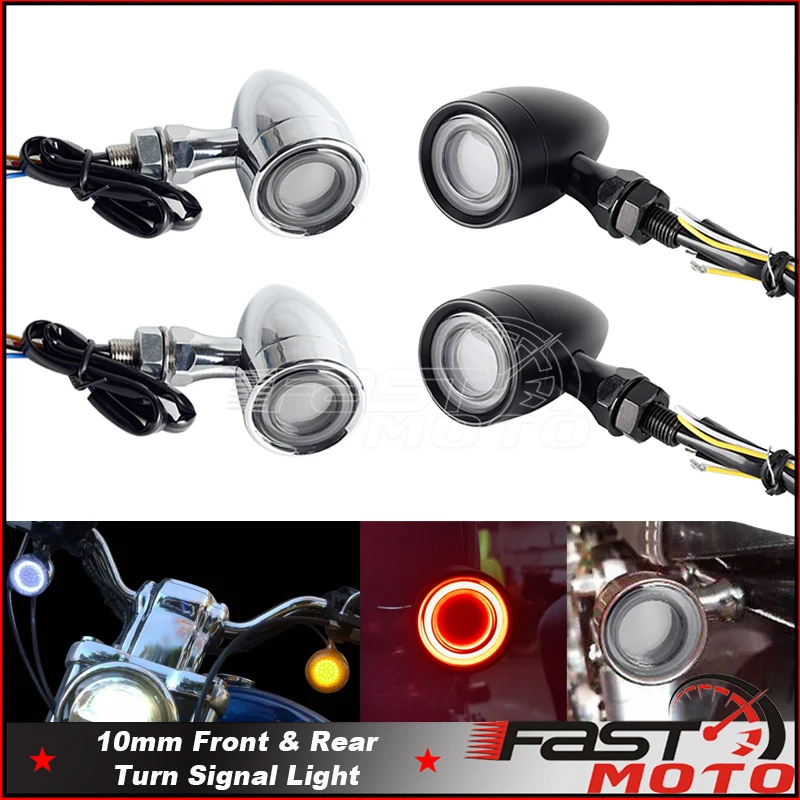 

10mm Motorcycle LED Turn Signal Lights Brake Light DRL Flashing Indicator Blinker Signal Lamp For Cafe Racer Cruiser Street Bike